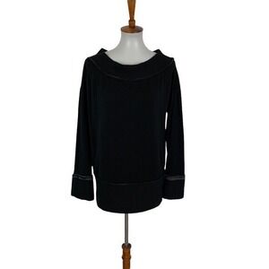 Stateside Pullover Sweater Medium Black Minimalist Cozy Loungewear